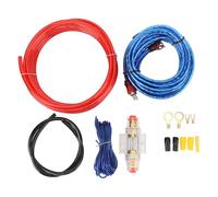 10 Gauge Amplifier Installation Kit 14.76ft Power Cable with 60A Fuse - High Conductivity Copper Wire, Durable Rubber Insulation, Car Audio Wiring