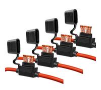 10 Gauge Fuse Holder - 10 AWG Inline Fuse Holder with 40 AMP ATC Blade Fuses (4pack)