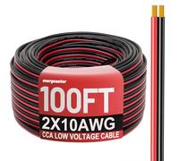 10 Gauge Wire, 10AWG Automotive Electrical Wire 100FT 2 Conductor Red Black 12V/24V DC Cable LED Strips Extension Cord for Light RC Car Speaker Wire