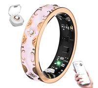 10 Gen Diamond Smart Ring and Wireless Charging Case【Industry Ranking No.1 - 0 Measurement Error】2025 Smart Ring Women for Sleep Monitoring, Wearable SpO2, Compatible with Android and iOS【Pink 7#】