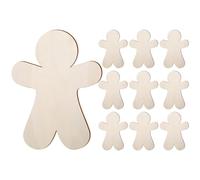 10 Gingerbread Man Cutouts Wooden Gingerbread Hanging Ornaments | Craft Projects Unpainted Gingerbread Man Tags | Wooden Gingerbread Men Ornaments for