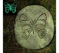 10” Glow-in-The-Dark Butterfly Stepping Stones for Garden,Millstone Cement Step Stone Grinding Disc Decorative Stone - Yard Decoration -Unique Anti-Slip Garden Stepping Stones Outdoor Park Paving