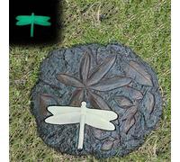 10” Glow-in-The-Dark Dragonfly Stepping Stones for Garden,Millstone Cement Step Stone Grinding Disc Decorative Stone - Yard Decoration -Unique Anti-Slip Garden Stepping Stones Outdoor Park Paving