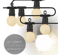 10 Golf Ball LED Festoon Garden String Light Globe Fairy Outdoor IP44 Warm White