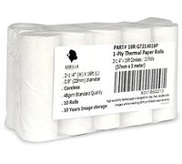 (10) Gorilla Supply Coreless Thermal Paper Roll 2 1/4 x 16, 1ply Poynt Smart Payment Terminal Receipt Printer Paper Rolls 2.25 x 16 ft, BPA Free, 10 Rolls