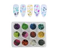 10 Grams/Pack English Alphabet 26 Letters Mixes Shape Glitter Sequins for Festival Rave Beauty Makeup Face Body Nail Craft Art Decoration (12C)