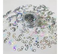 10 Grams/Pack - Sliver Special Handcuffs Shape Holographic Glitter - Festival Rave Beauty Makeup Face Body Nail Art Craft Decoration LB100