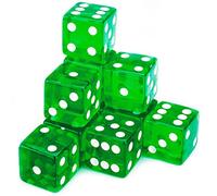 10 Green Dice - 19mm