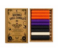 10 Hand Rolled Beeswax Spell Candles 10cm x 2cm | Natural Ritual Candles | Colour Choice | Wicca, Pagan, Meditation, Altar, Witchcraft | Phoenix Candle Company (Samhain)