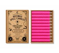 10 Hand Rolled Beeswax Spell Candles 10cm x 2cm | Natural Ritual Candles | Colour Choice | Wicca, Pagan, Meditation, Altar, Witchcraft | Phoenix Candle Company (Magenta)