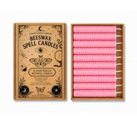 10 Hand Rolled Beeswax Spell Candles 10cm x 2cm | Natural Ritual Candles | Colour Choice | Wicca, Pagan, Meditation, Altar, Witchcraft | Phoenix Candle Company (Pink)