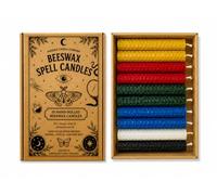 10 Hand Rolled Beeswax Spell Candles 10cm x 2cm | Natural Ritual Candles | Colour Choice | Wicca, Pagan, Meditation, Altar, Witchcraft | Phoenix Candle Company (Elemental)