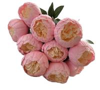 10 Head Decorative Simulation Flower Bouquet for Weddings and Home Spaces, Adding Charm to Interiors (Dark rosy)