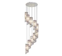 10-Head Modern Staircase Chandelier Long Chandelier Crystal Ceiling Light Ball Pendant Light Shade Apply for Stairs,Hallway,Living Room,Duplex Building,Villa Small Gift