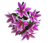 10 Heads Artificial Silk Lilies Flower Bridal Bouquet Wedding Decor Tall Sunflowers for Floor Vase (B, One Size)