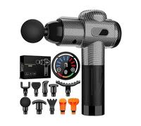 10 Heads & Silent Motor - Portable Deep Tissue Massage Gun | Carbon & Arm Muscle Relief for Athletes | Gift for Dad, Mom, Men & Women | Thanksgiving & Holiday Wellness - Black - SMNY215537