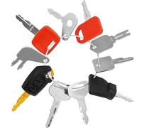 10 Heavy Construction Equipment Keys Master Set, Replacement Ignition Key Fits Cat Caterpillar Case Jd John Deere Kubota Komatsu Hyster Yanmar Daewoo Takeuchi Ford New Holland Volvo JCB and More