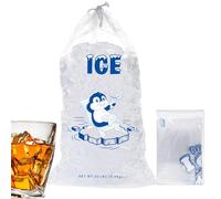 10 Heavy Duty Bags, 8/10/20 lb Reusable Plasticc Drawstring Ice Pouch, Ice Storage with Pull String Closure for Ice Machine Storage Freezer Keeper