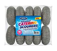 10 Heavy Duty Catering Galvanised Steel Scourers 60g Cleaning & Hygiene Washing