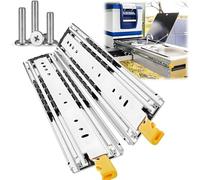 10" Heavy Duty Locking Drawer Slides - 500lb Capacity Ball Bearing Full Extension Side Mount Rails for Smooth Operation - Ideal for Home Workshop & Garage Storage