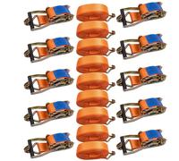 10×Heavy Duty Ratchet Strap 10m 5T 50mm Tie Down J Hooks Trailer Car Lorry