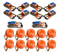 10×Heavy Duty Ratchet Tie Down Straps 5 Metre X 50 Mm 4 Ton Recovery Truck