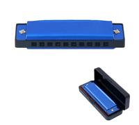 10-Hole 20-Tone Blues Harmonica in C, Mouth Organ, Perfect for Beginners & Professionals, Blue