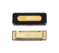 10 Hole Blues C Key Beginner Harmonica Beginner Harmonica(Gold)