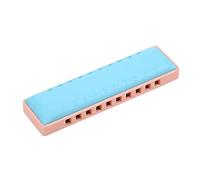 10-Hole Blues Harmonica, Colorful Diatonic Harmonica, Easy to Carry, Great Musical Instrument for Beginners, Kids, and Adults, Perfect for Learning, Travel, or Music Lessons (Blue)