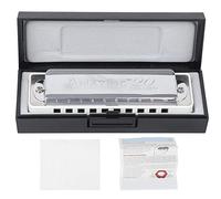 10 - Hole Blues Harmonica in Eb Key, ABS Resin Comb, Black or White - Professional Sound Quality, Durable Phosphor Bronze Reeds, Ideal for Beginners and Gift Giving (White)