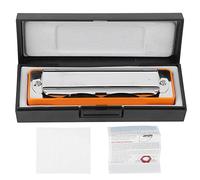 10 - Hole Blues Harmonica in Eb Key, ABS Resin Comb, Black or White - Professional Sound Quality, Durable Phosphor Bronze Reeds, Ideal for Beginners and Gift Giving (Orange)