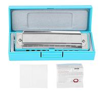 10 - Hole Blues Harmonica Mouthorgan in F Key, ABS Resin Comb, Professional Level, Blue -, Sensitive Sound, Suitable for Beginners and Pros (Blue)