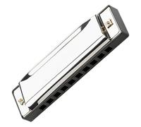 10 Hole C Key Blues Harmonica for Beginners and Adults Silver