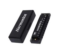 10 Hole Chromatic Harmonica with Smooth Metal Surface, Diatonic Harmonica, Suitable for Music Lovers and Students Who Present a Travel Musical Instrument