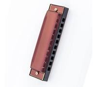 10 Hole Diatonic Blues Harmonica Stainless Steel Cover C Major Burgundy Shell Harmonica Suitable For Beginners