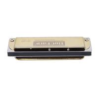 10 Hole G Key White Blues Harmonica Professional Mouthorgan Musical Instrument Diatonic Harp Wind Instruments (Gold)