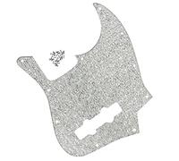 10 Hole Guitar Bass Pickguard Scratch Plate Without Truss Rod Hole Style & Screws For 4 String Bass Electric Guitar Parts (Color : Silver)
