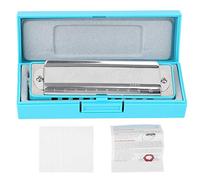 10 - Hole Harmonica Blues Ab Key Harp, ABS Resin Body, Phosphor Bronze, Brass Base - Clear Sound Quality, Beginner Practice and Performance (Blue)