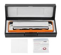 10 Hole Harmonica Blues D Key Harp Wind Musical Instrument Beginner Practice AM 20D for Beginners Performance Black (Orange)
