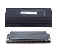 10 - Hole Harmonica Blues F Key Harp, Harmonica for Beginners, Marked Sound Holes with Stainless Steel Cover, Compact ABS Resin Body for Easy Practice and (black)