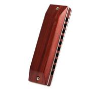 10 Hole Harmonica In The Key Of E And Other Tones Sandalwood Red Or Bk harmonica Professional Instrument(C red)