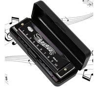 10-Hole Harmonica, Metal Mini Harmonic with Case, Chromatic Mouth Organ for Adults Kids Beginners & Music Lovers Thanksgiving and Christmas Gifts