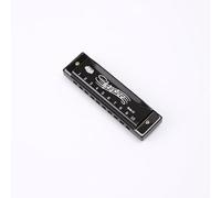 10 hole harmonica, silver full scale metal mini C-key harmonica, suitable for adults, Thanksgiving and Christmas back to school gifts (Black)
