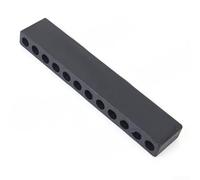 10-Hole or 12-Hole Plastic Hex Screwdriver Bit Storage Case for Organising Driver Bits, 6.35 mm / 1/4" Holes, Black, 5-Pack - Fits Standard(12 Holes)