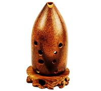 10-hole Red Pottery Xun Professional Xun Double-cavity Pen Holder F/G Tone Pottery Xun Beginners Wind Instruments ocarina instrument (Red)