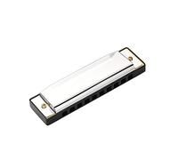 10-Hole Stainless Steel Harmonica Metal Mouth Organ Harp for Beginners Music Lovers Ideal Blues Country Jazz Styles