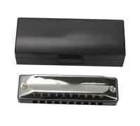 10 Holes 20 Tones Blues Harmonica Key Of C Stainless Steel Harp Diatonic Harmonica For Adults Beginners Players(AB)