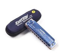 10 Holes Blues Harmonica T008K Diatonic Blues Harmonica with Case，More Professional Harmonica 20 tones for Beginner ，Students，Adults and Professional Player (Key of D)
