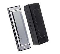 10 Holes Diatonic Harmonica Stainless Steel Cover Brass Reed Key C Jazz Band Mouth Organ Instruments With Case Professional harmonica