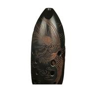 10 Holes Double Chamber Xun Black Ceramic Double Ocarina Flute Professional Musical Instruments (Color : F Tone)